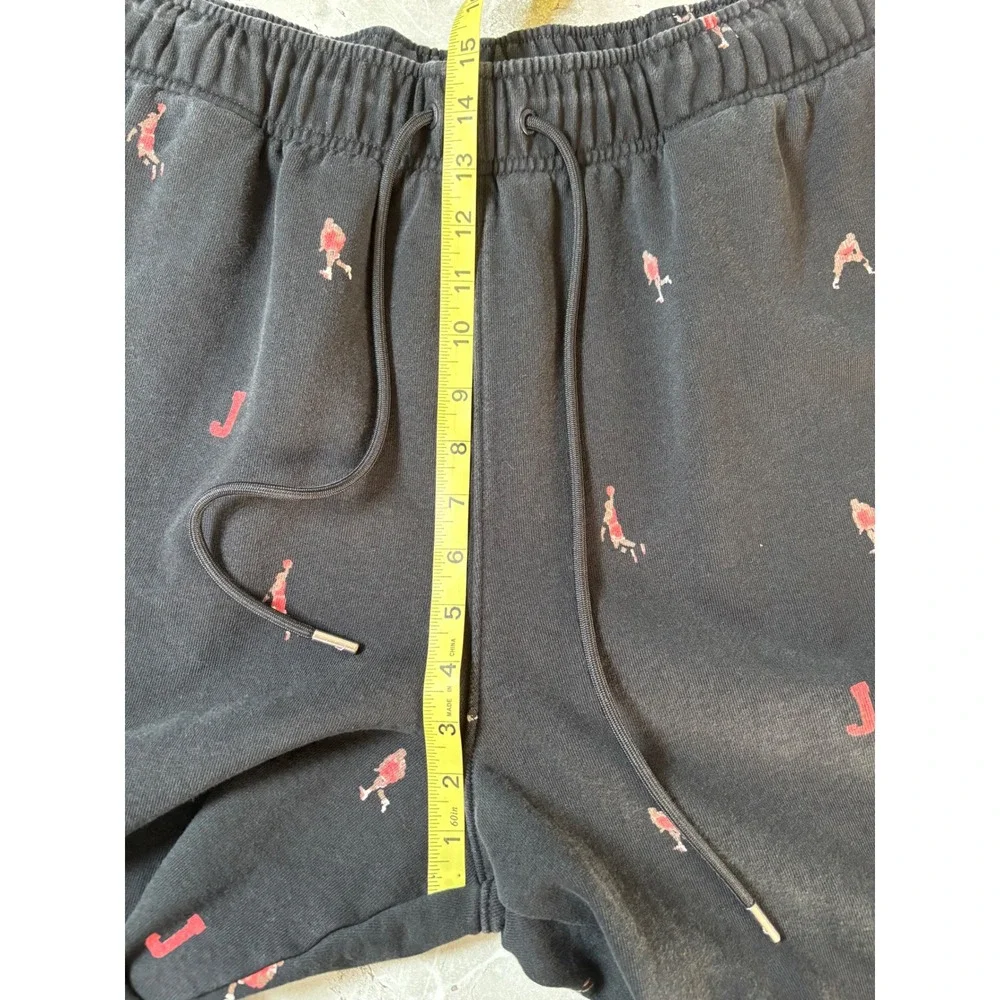 Jordan Mens XXL Black All Over Jumpman Logo Fleece Jogger Sweatpants Drawstring